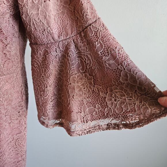 Mikarose 2XL Mauve Pink Lace Midi Dress NWT – Modest Long Sleeve - Picture 2 of 9